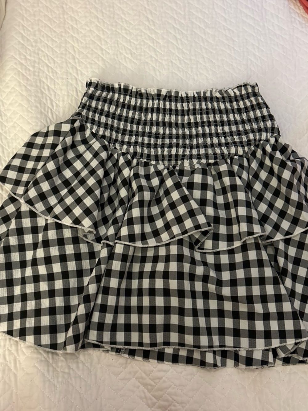 Amazon Black and White Gingham Tiered Ruffle Skirt